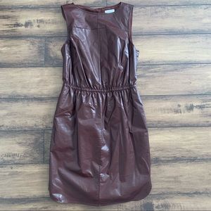 Burgundy Leather Dress